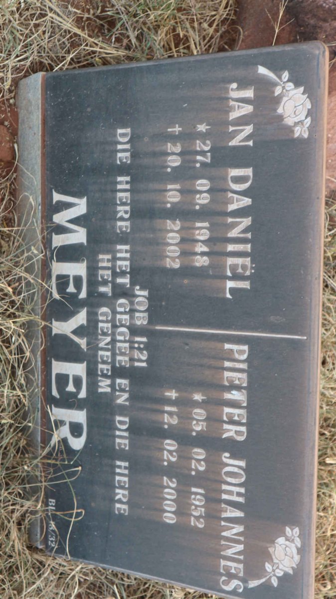 MEYER Jan Daniel 1948-2002 :: MEYER Pieter Johannes 1952-2000