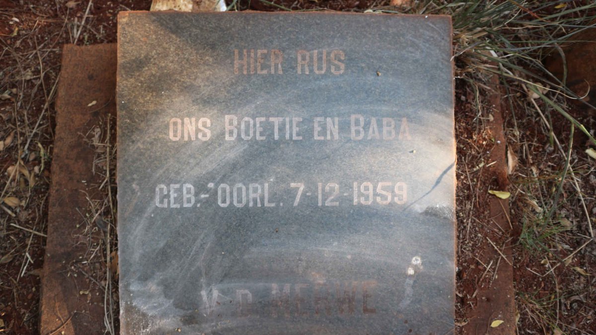 MERWE Baba, v.d. 1959-1959