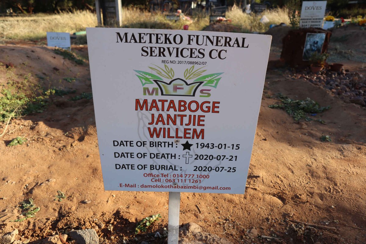 MATABOGE Jantjie Willem 1943-2020