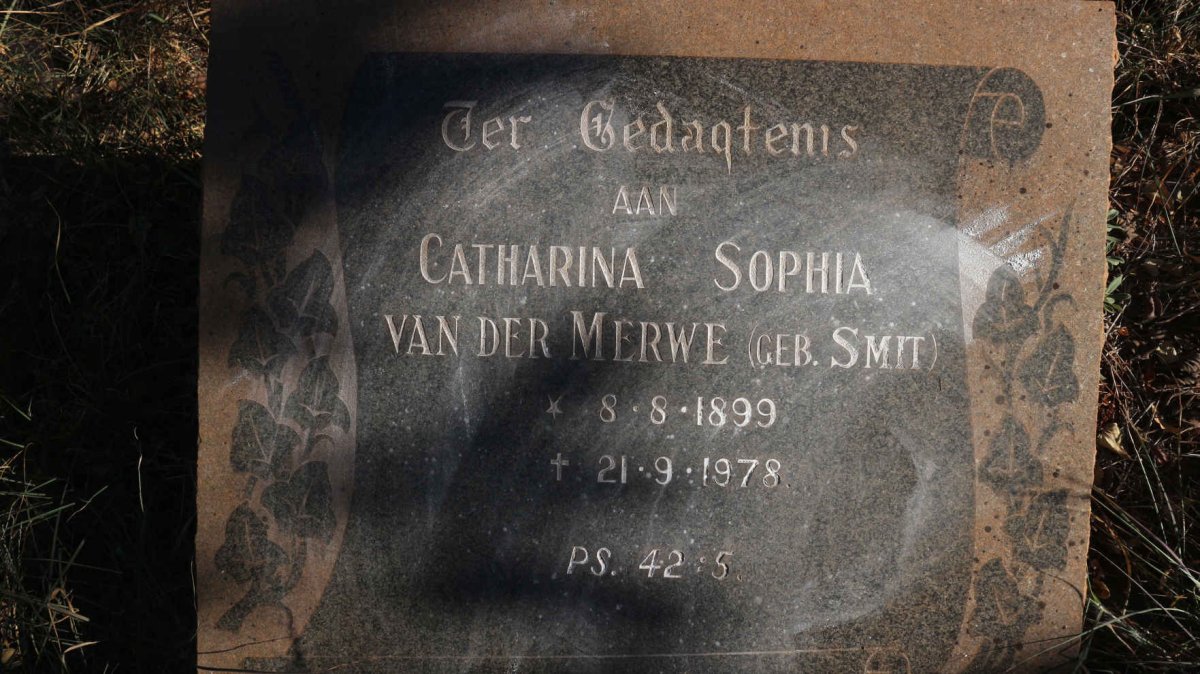 MERWE Catharina Sophia, van der nee SMIT 1899-1978