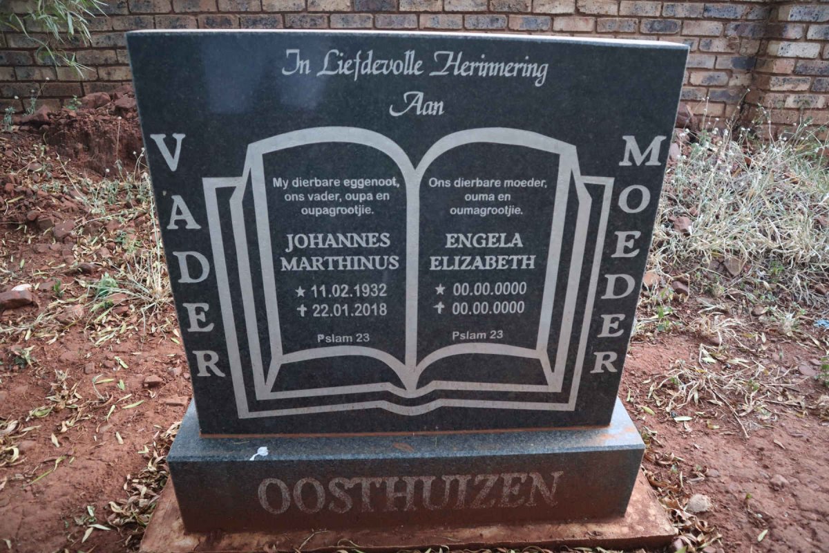 OOSTHUIZEN Johannes Marthinus 1932-2018 &amp; Engela Elizabeth