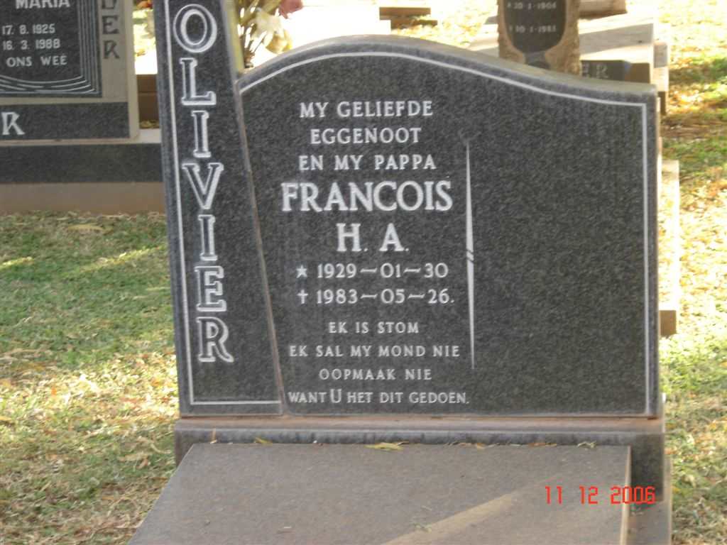 OLIVIER Francois H.A. 1929-1983