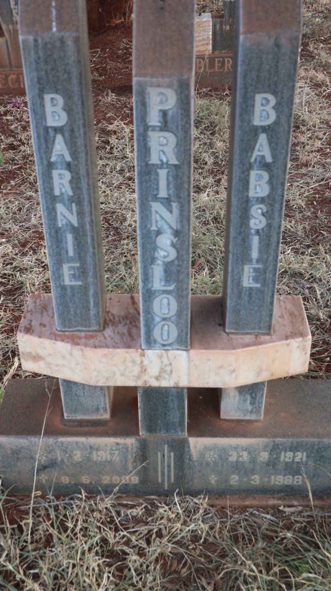 PRINSLOO Barnie 1917-2008 &amp; Babsie 1921-1988
