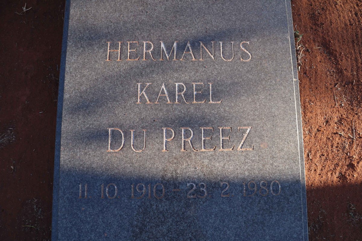 PREEZ Hermanus Karel, du 1910-1980