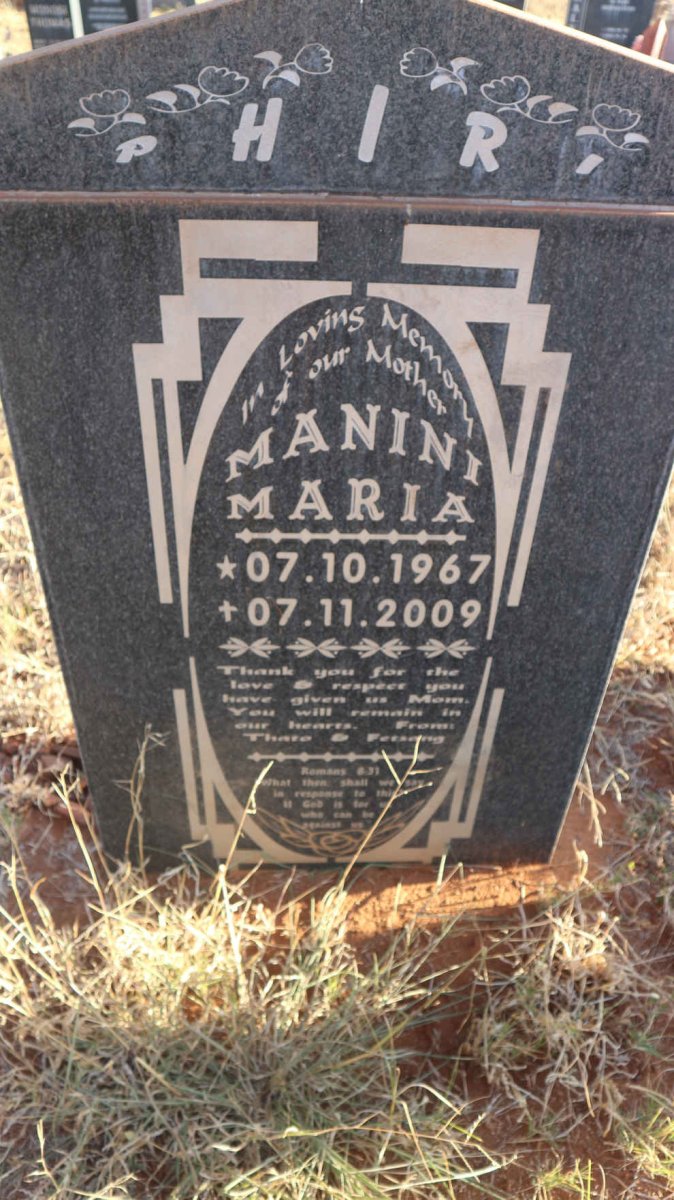 PHIRI Manini Maria 1967-2009