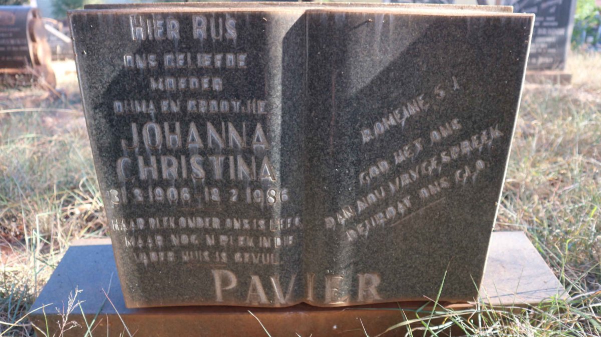 PAVIER Johanna Christina 1906-1986