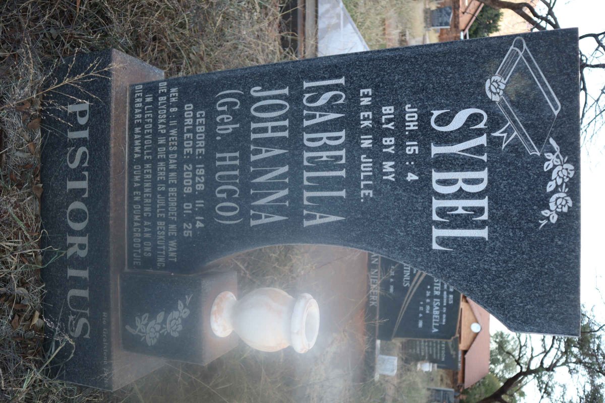 PISTORIUS Isabella Johanna nee HUGO 1926-2009