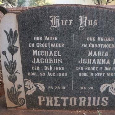 PRETORIUS Michael Jacobus 1880-1960 &amp; Maria Johanna M. ROODT 1873-1960