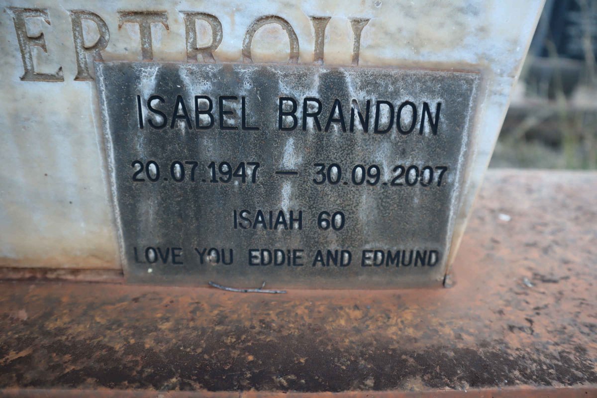 PREEZ Andries Stephanus, du 1903-1981 &amp; Johanna Hendrina 1909-1994 :: BRANDON Isabel 1947-2007