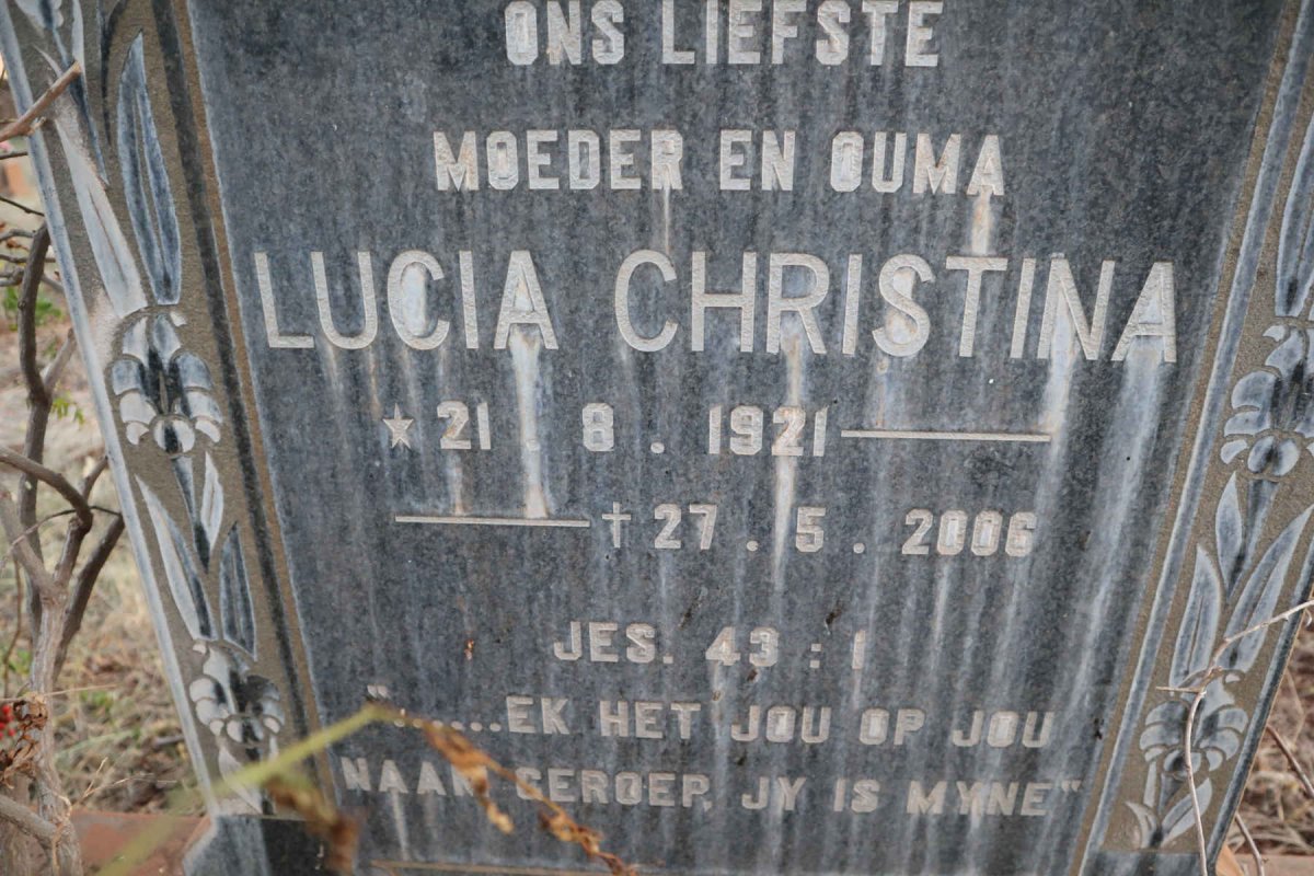 PRINSLOO Lucia Christina 1921-2006