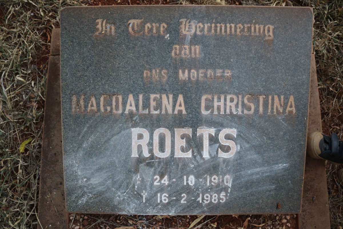 ROETS Magdalena Christina 1910-1985