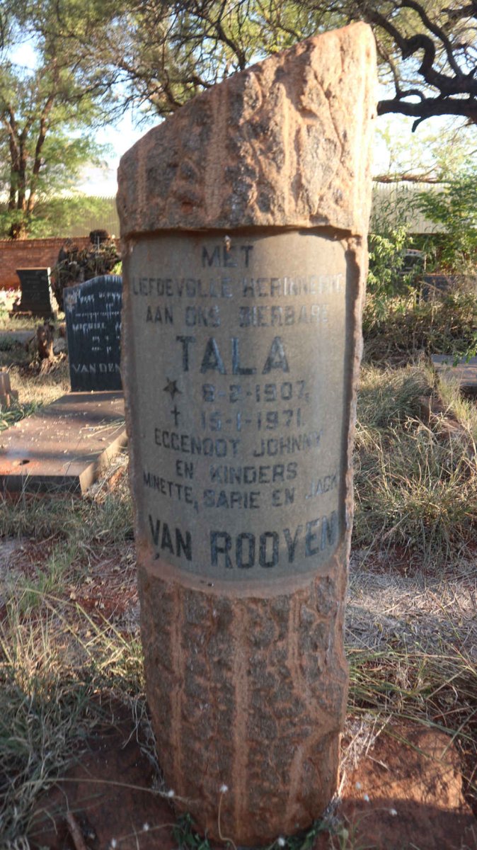 ROOYEN Tala, van 1907-1971