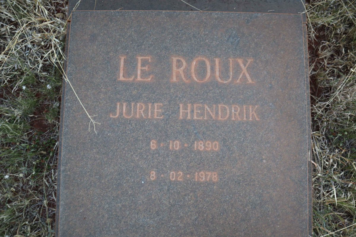 ROUX Jurie Hendrik, le 1890-1978
