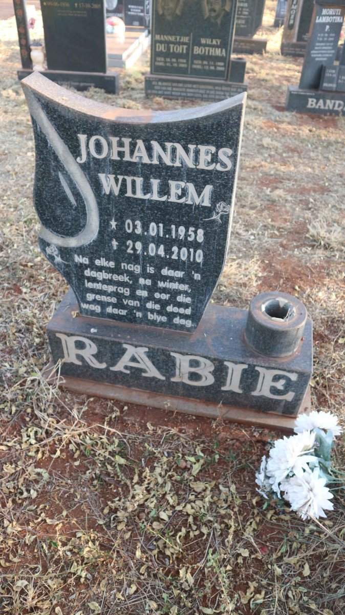 RABIE Johannes Willem 1958-2010