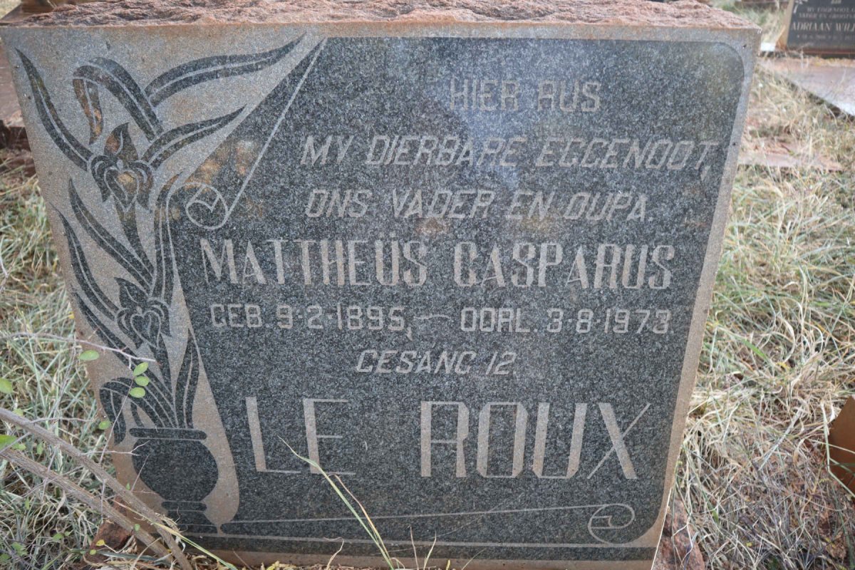 ROUX Mattheüs Casparus, le 1895-1973