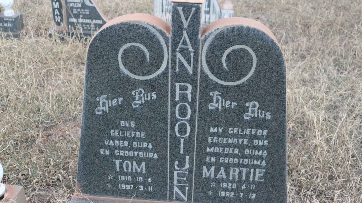 ROOIJEN Tom, van 1910-1997 &amp; Martie 1920-1992