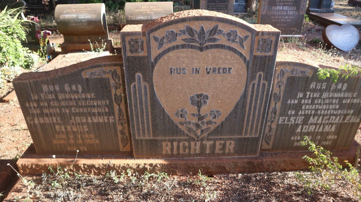 RICHTER Gabriel Johannes Petrus 1891-1963 &amp; Elsie Magdalena Adriana 1900-1987