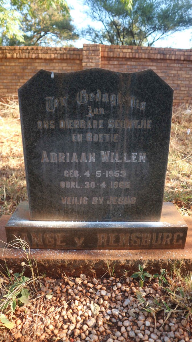 RENSBURG Adriaan Willem, Janse v. 1953-1965
