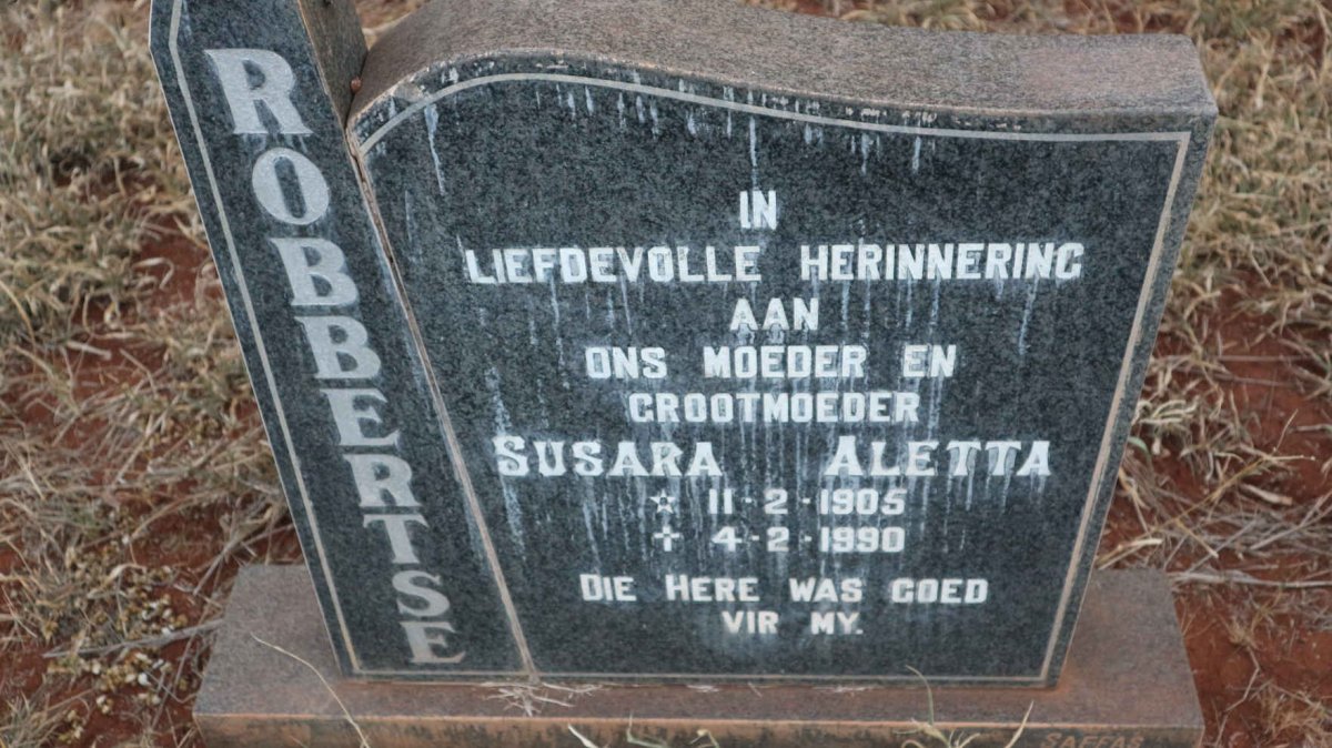 ROBBERTSE Susara Aletta 1905-1990