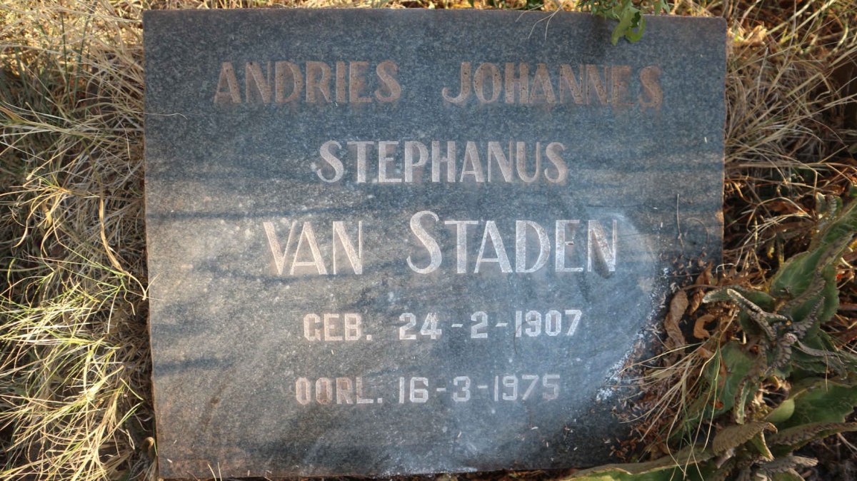 STADEN Andries Johanes Stephanus, van 1907-1975