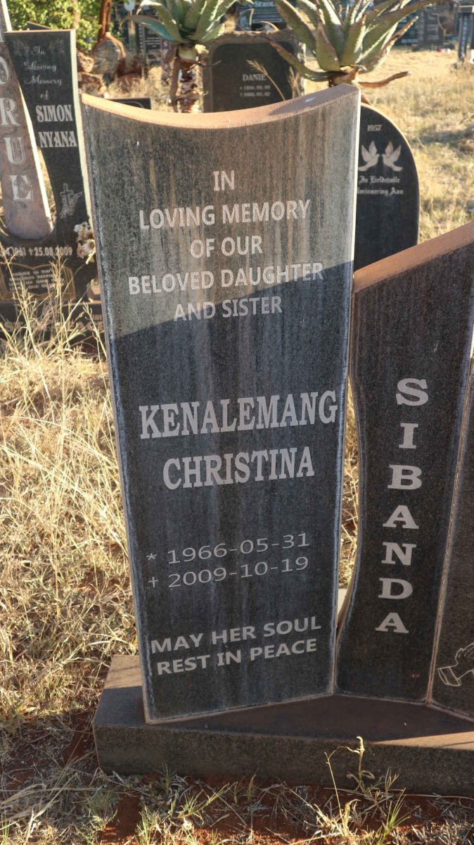 SIBANDA Kenalemang Christina 1966-2009