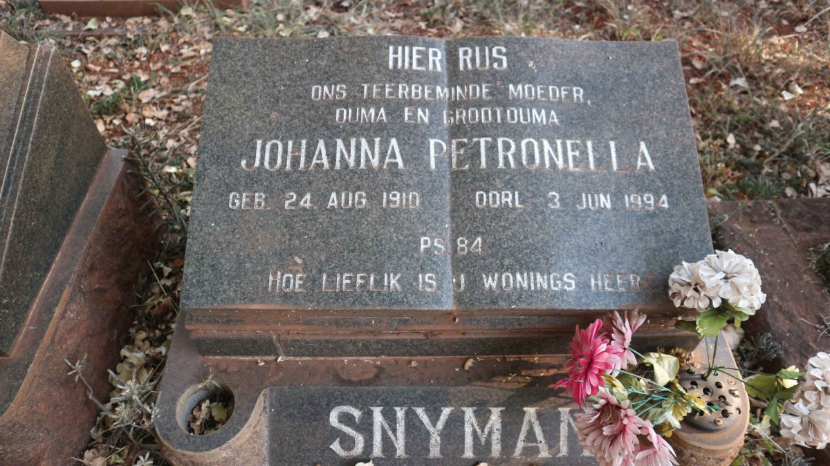SNYMAN Johanna Petronella 1910-1994
