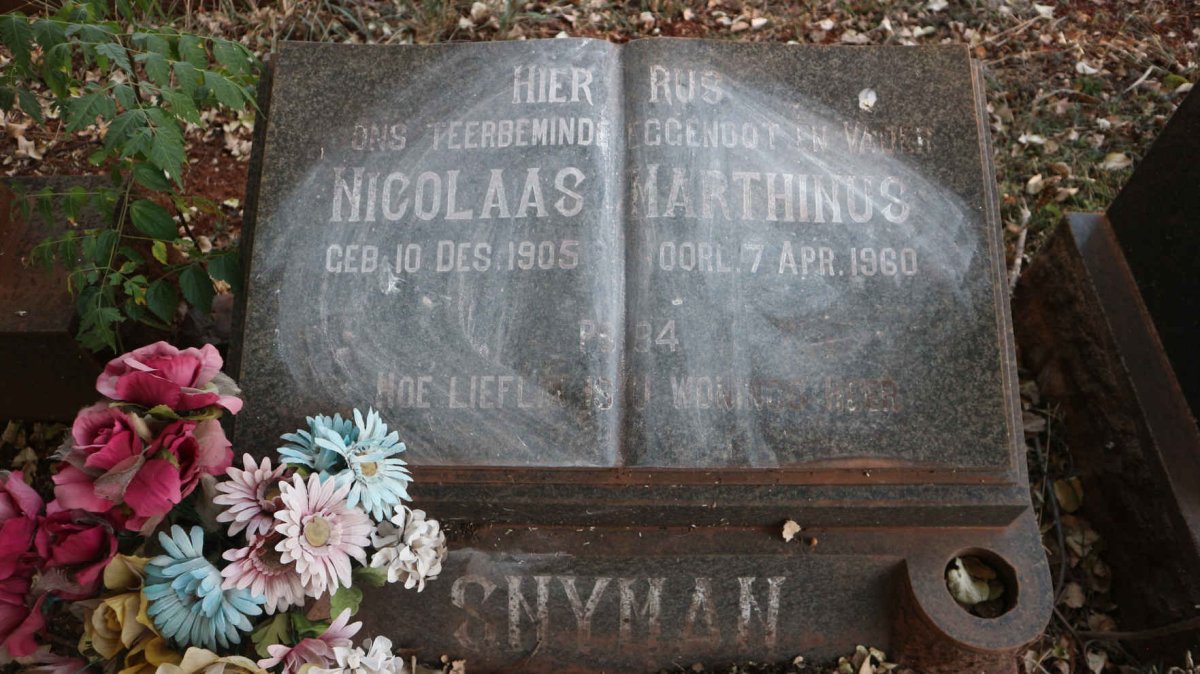 SNYMAN Nicolaas Marthinus 1905-1960