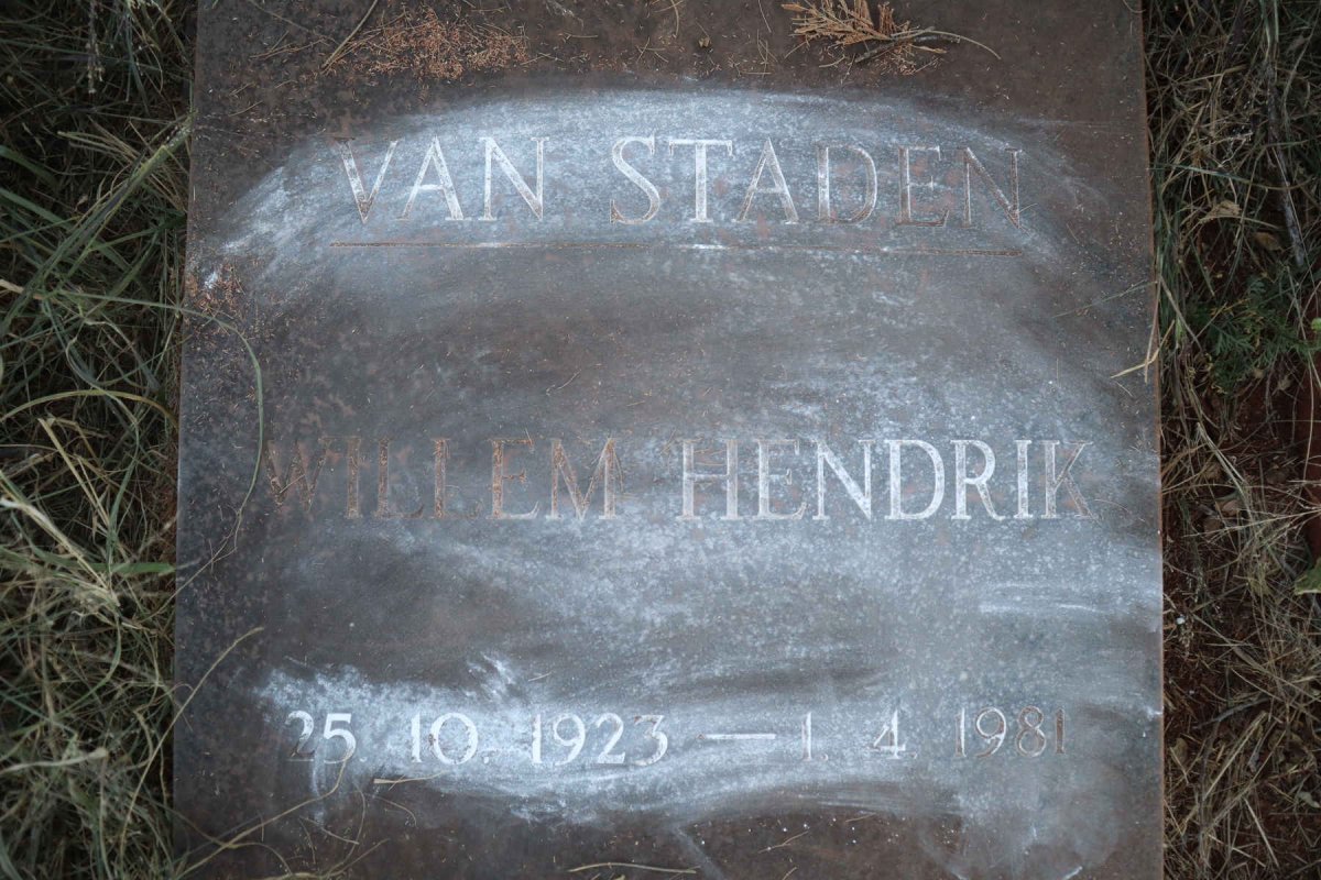 STADEN Willem Hendrik, van 1923-1981