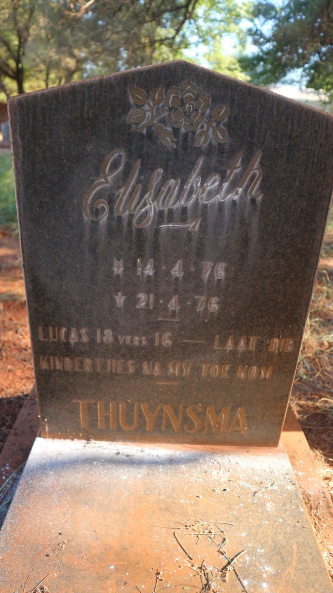 THUYNSMA Elizabeth 1976-1976