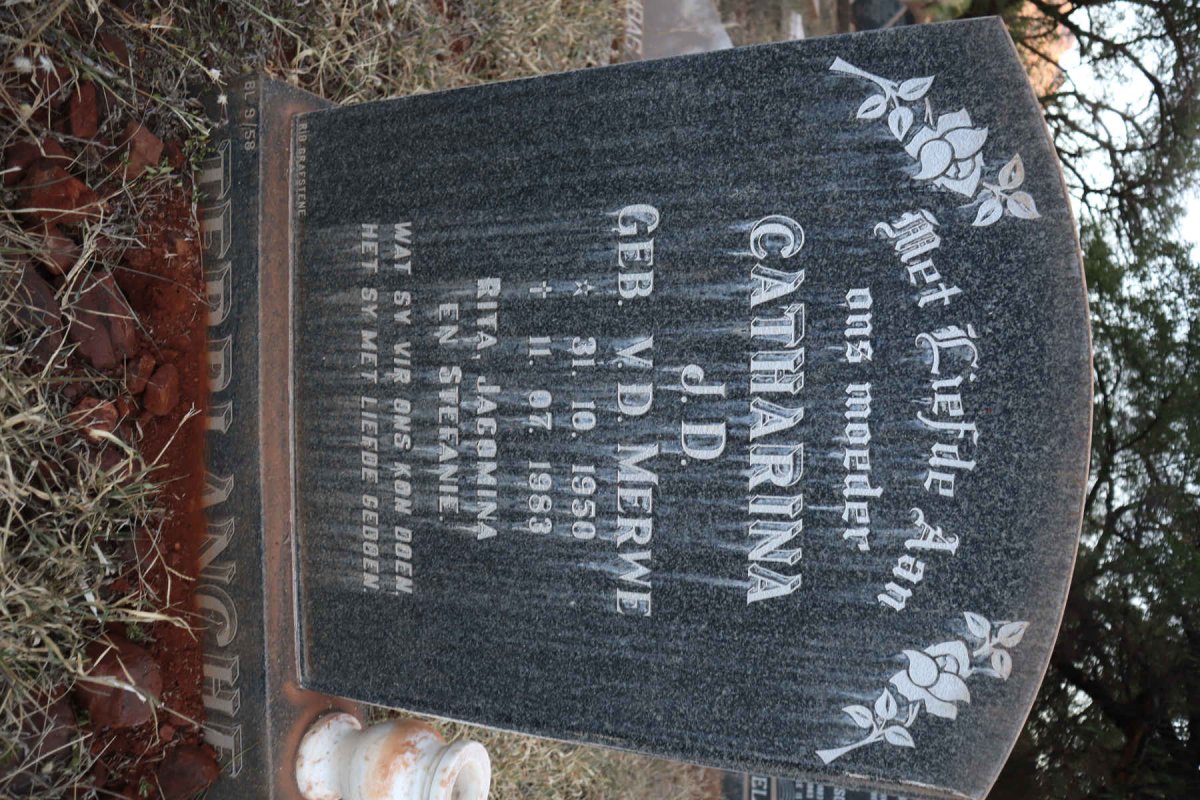 TERBLANCHE Catharina J.D. nee V.D. MERWE 1950-1983