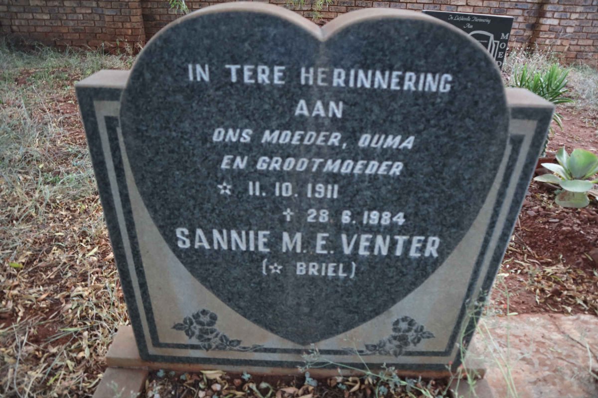 VENTER Sannie M.E. nee BRIEL 1911-1984