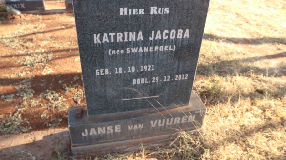 VUUREN Katrina Jacoba, Janse van nee SWANEPOEL 1921-2012