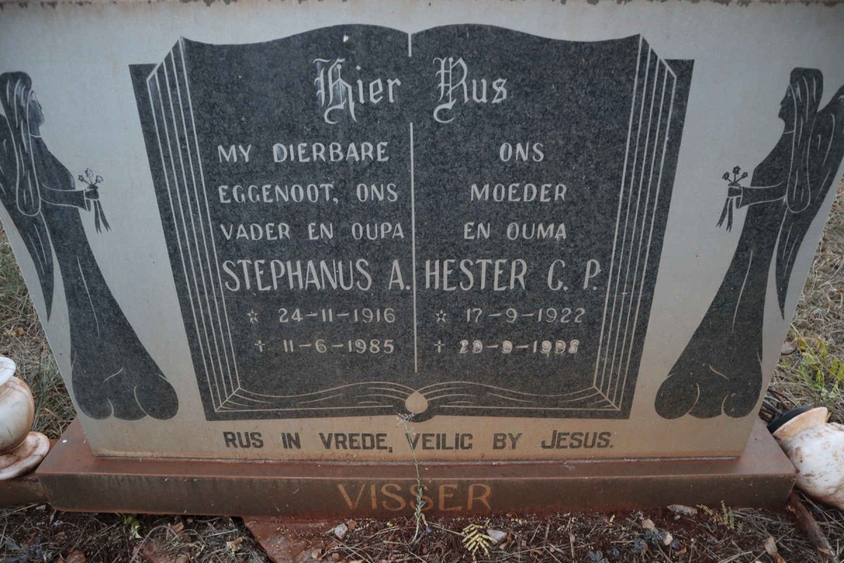 VISSER Stephanus A. 1916-1985 &amp; Hester G.P. 1922-1992