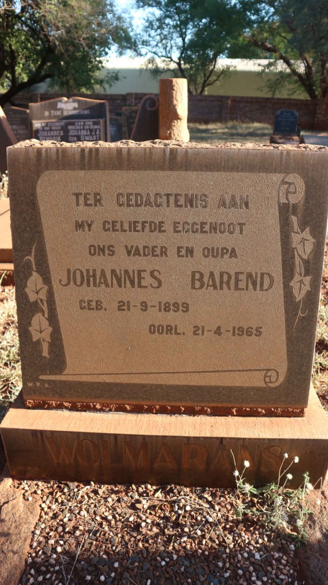 WOLMARANS Johannes Barend 1899-1965