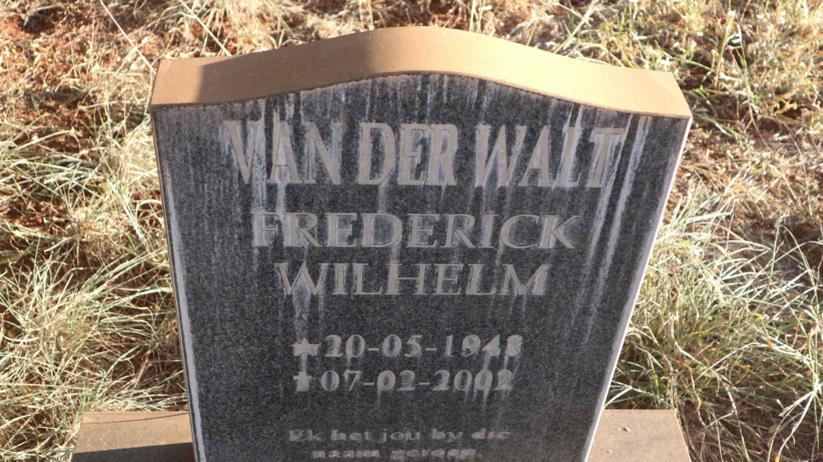 WALT Frederick Wilhelm, van der 1948-2002
