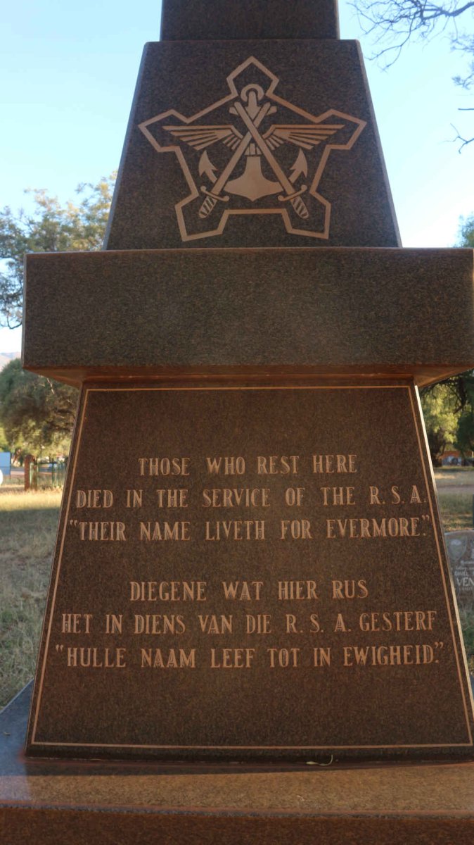 Memorial to those who died in the service of the R.S.A