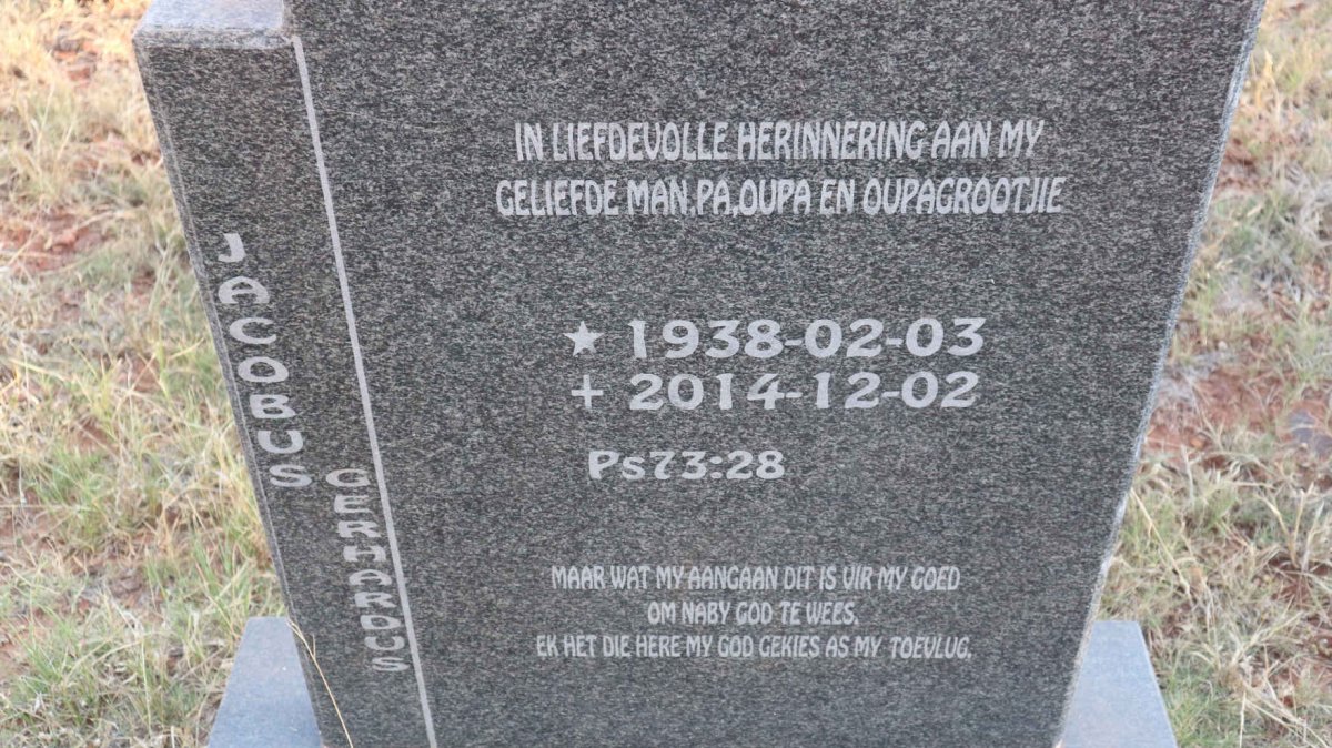 ? Jacobus Gerhardus 1938-2014