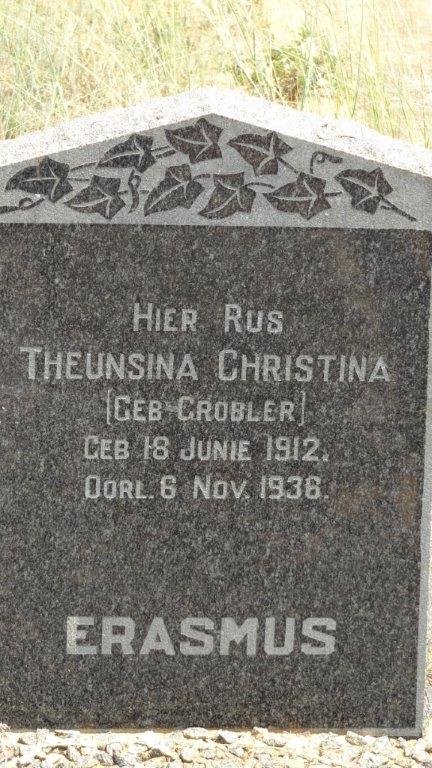 ERASMUS Theunsina Christina nee GROBLER 1912-1936