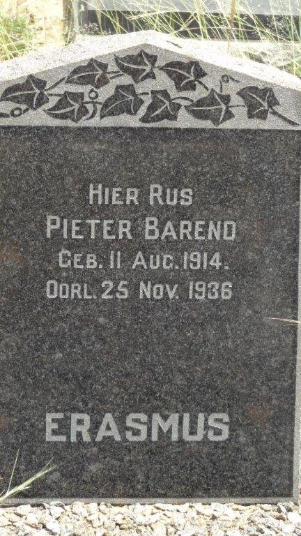 ERASMUS Pieter Barend 1914-1936