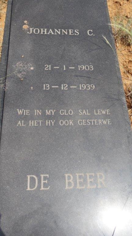 BEER Johannes C., de 1903-1939