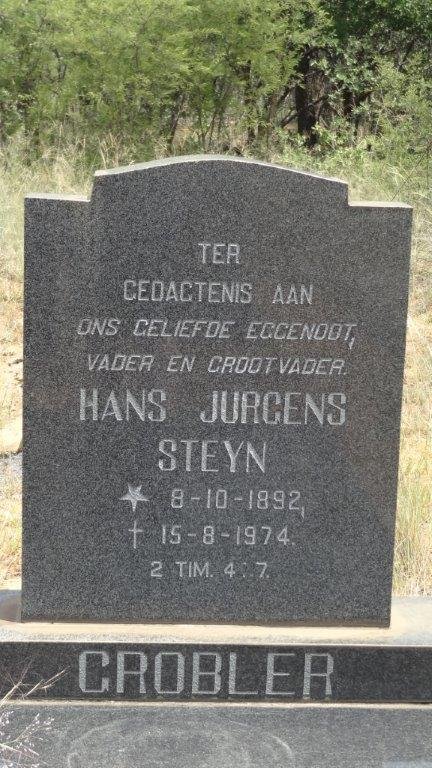 GROBLER Hans Jurgens Steyn 1892-1974