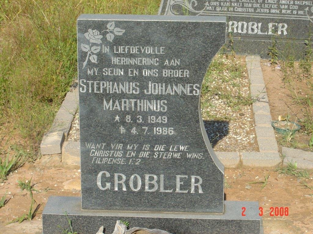 GROBLER Stephanus Johannes Marthinus 1949-1986