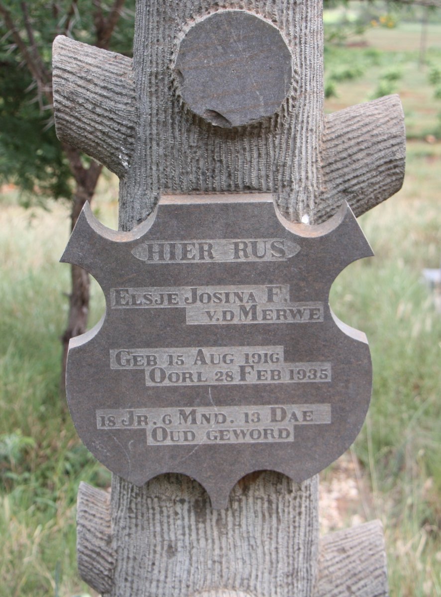 MERWE Elsje Josina F., v.d. 1916-1935