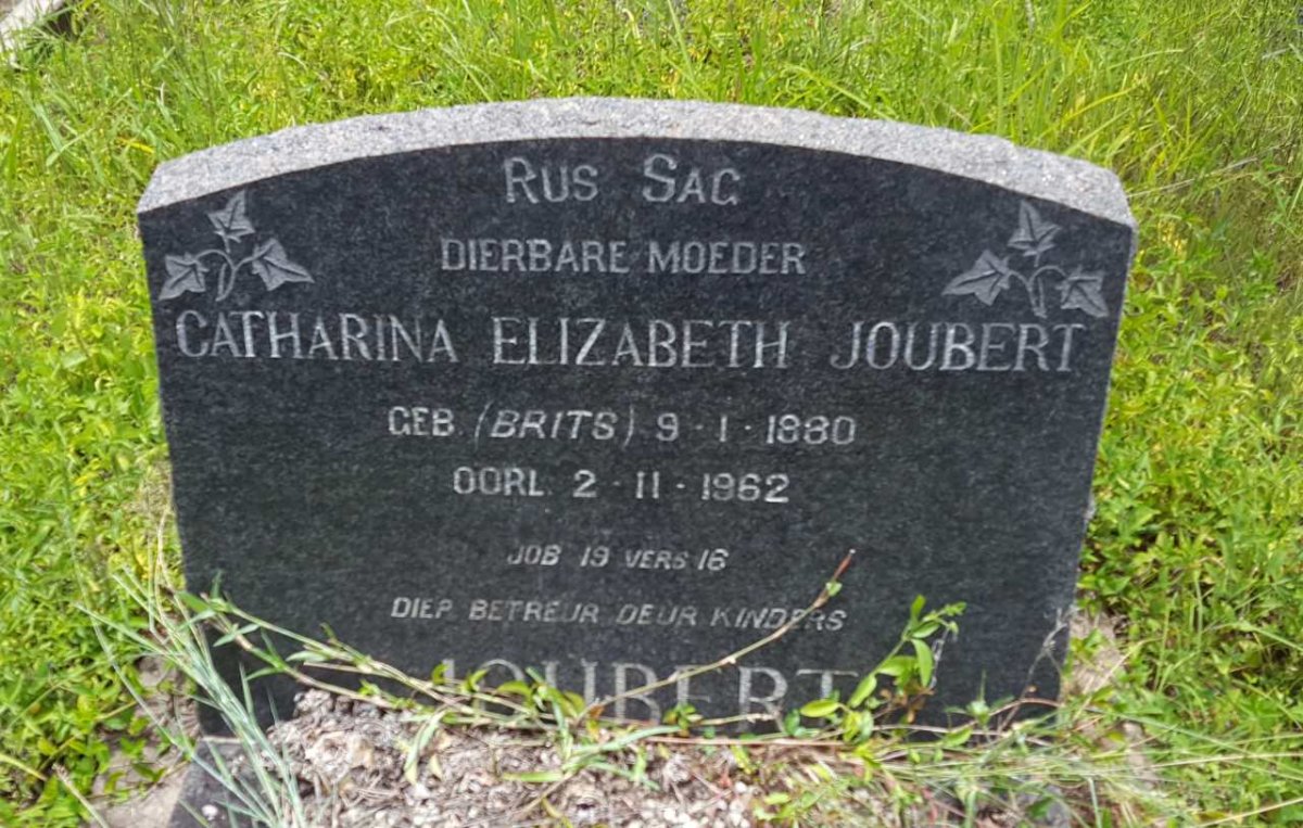 JOUBERT Catharina Elizabeth nee BRITS 1880-1962