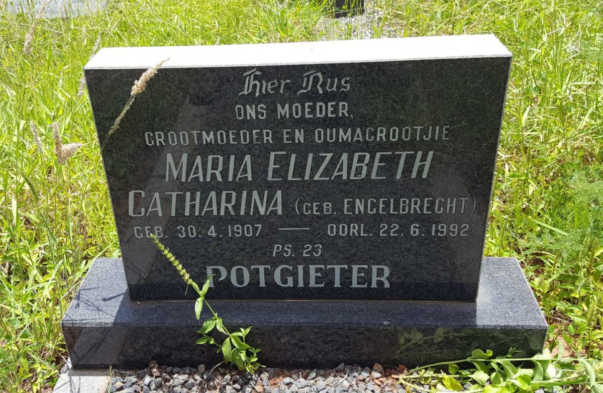 POTGIETER Maria Elizabeth Catharina nee ENGELBRECHT 1907-1992