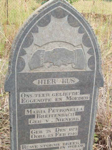 BREITENBACH Maria Petronella nee V. NIENERK 1873-1946