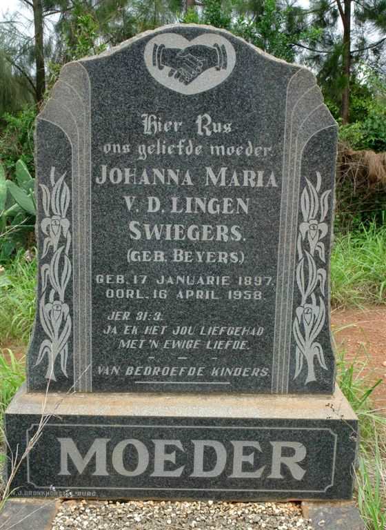 LINGEN Johanna Maria, v.d. nee BEYERS 1897-1958