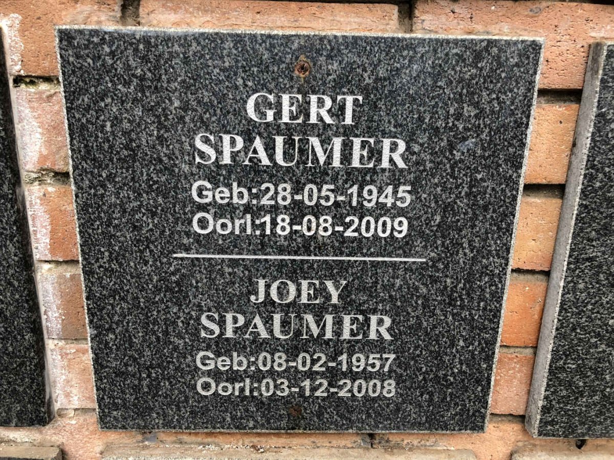 SPAUMER Gert 1945-2009 &amp; Joey 1957-2008