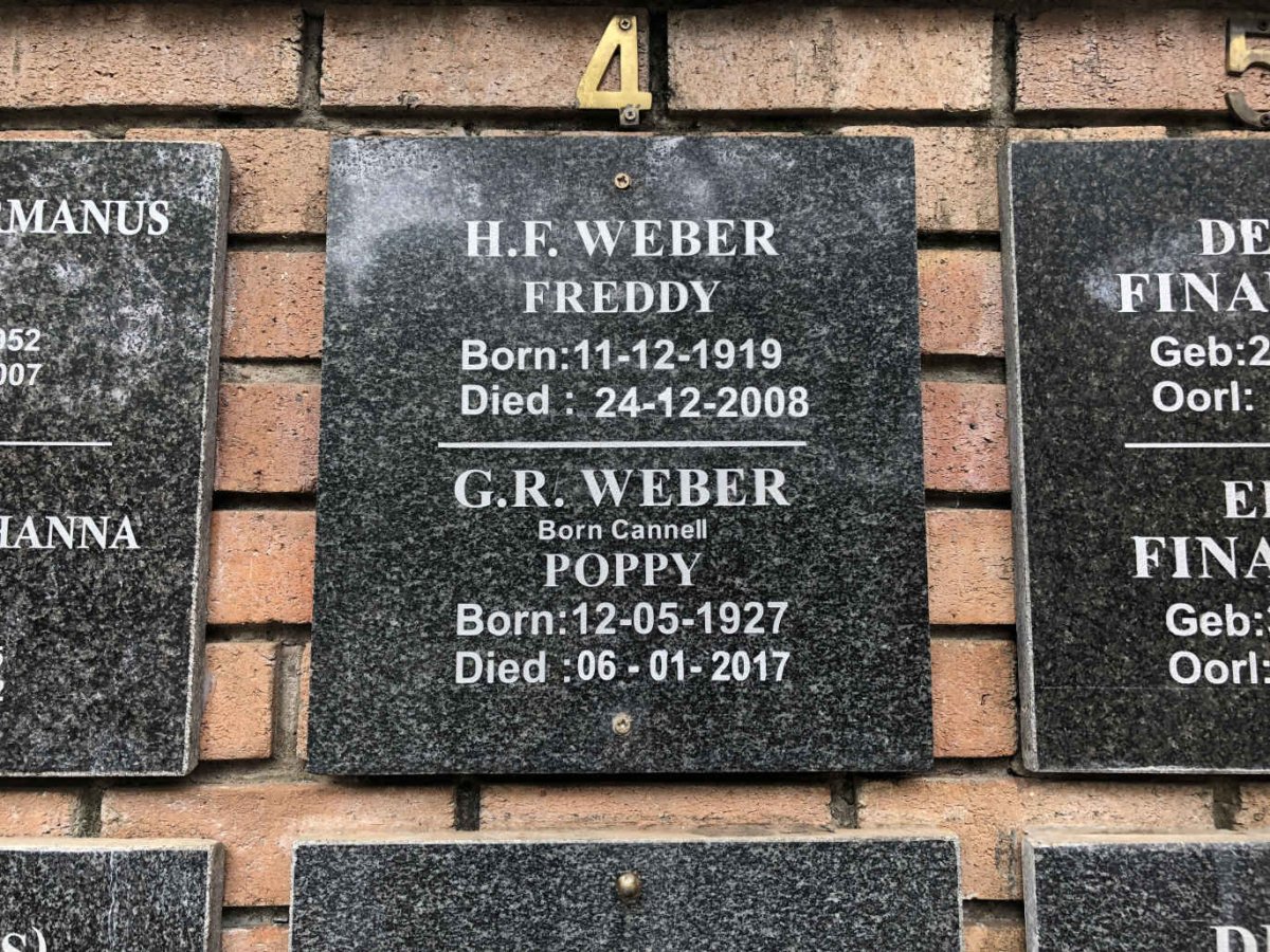 WEBER H.F. 1919-2008 &amp; G.R. CANNELL 1927-2017