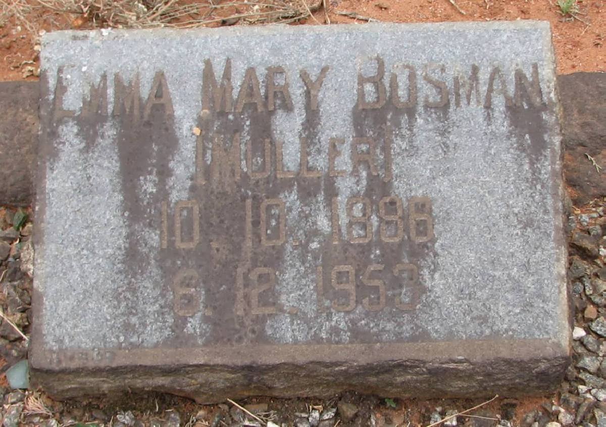 BOSMAN Emma Mary nee MULLER 1886-1953